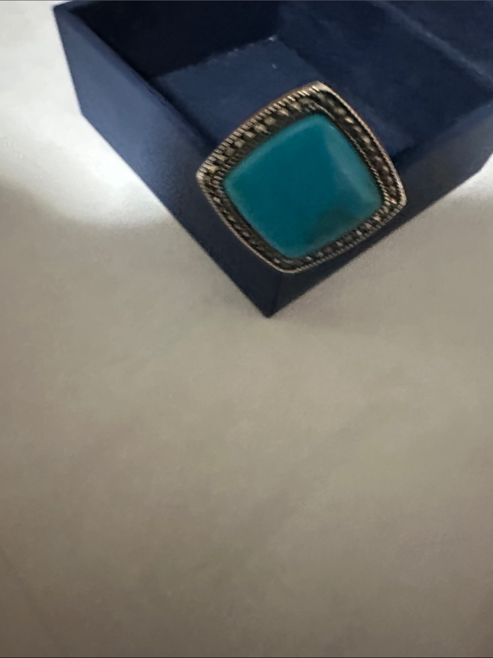 Turquoise Square Statement Ring - Women Jewelry